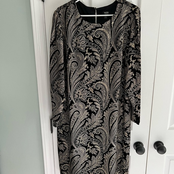 slim fit dress slacks Shop Black & Gold Long Dress main image 0